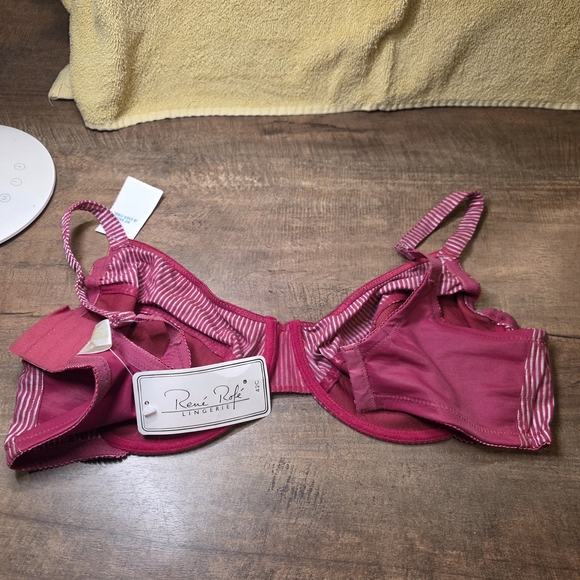Rene Rofe 42C Pink Striped Women's Bra - Picture 3 of 3
